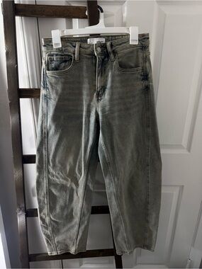 High-Rise Wide Leg Jeans in Washed Olive by VRST